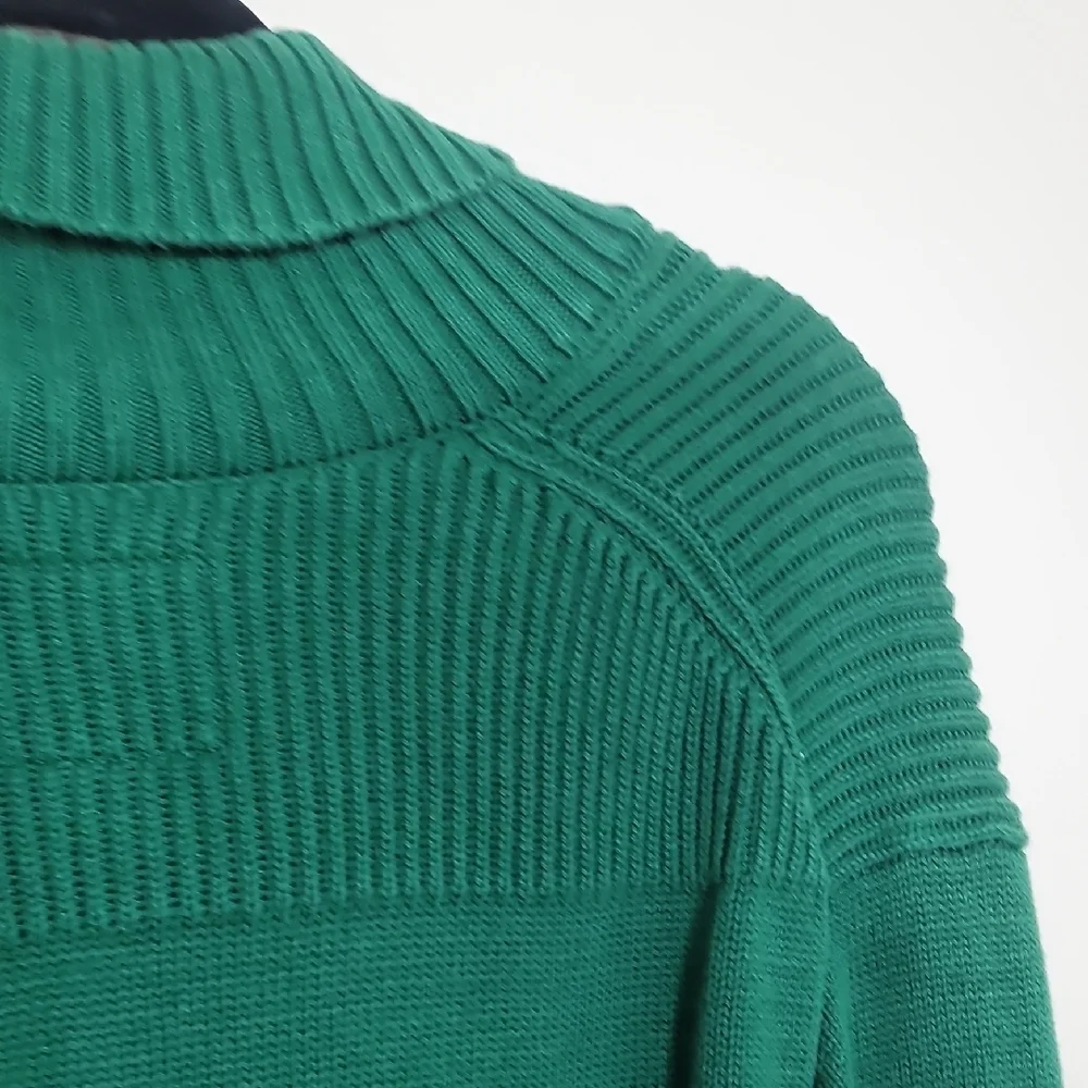 Y2K St Johns Mens 100% Cotton Cowl Neck Sweater Size XL Green Pullover Chunky